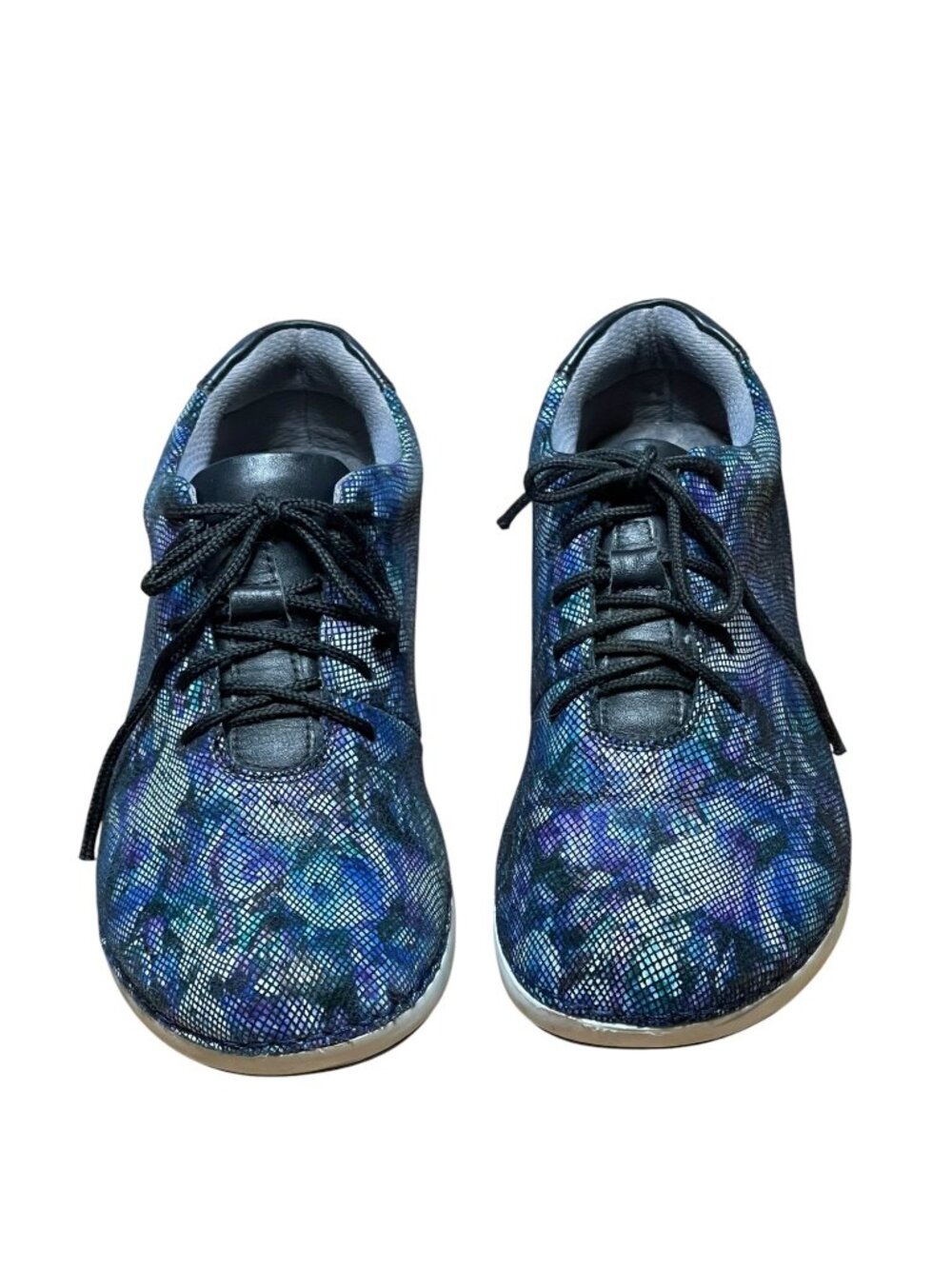 Alegria Womens ESS-314 Shoes Size 39 Floral Print Leather Upper Blue/Black